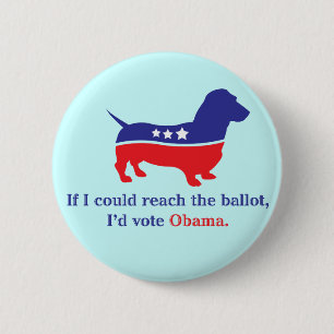 Dachshund 4 Obama Ronde Button 5,7 Cm