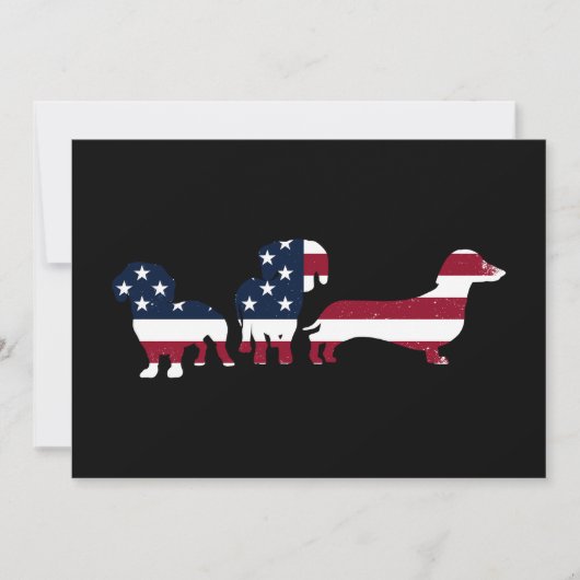 Dachshund 4th of July Patriottische Wiener Honden Kaart (Voorkant)