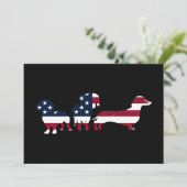 Dachshund 4th of July Patriottische Wiener Honden Kaart (Staand voorkant)