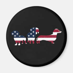 Dachshund 4th of July Patriottische Wiener Honden Magneet