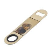 Dachshund (À poils durs) Peinture Dog Art original (Dos Angle)