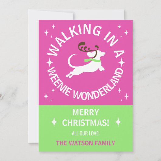 Dachshund à travers la carte de Noël de neige (Dos)