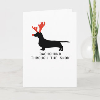 Dachshund À Travers La Carte De Noël Neige