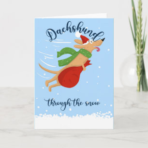 Dachshund À Travers La Carte Neige