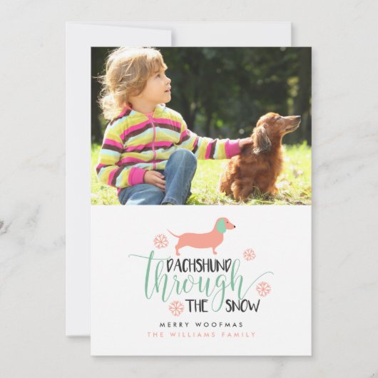 Dachshund à travers les cartes photos de Noël de n (Devant)
