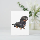 Dachshund (A) - Zwart en Lichtbruin Briefkaart (Staand voorkant)