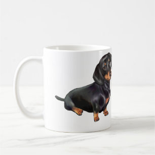 Dachshund (A) - Zwart en Lichtbruin Koffiemok