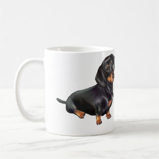 Dachshund (A) - Zwart en Lichtbruin Koffiemok