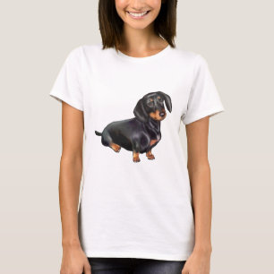 Dachshund (A) - Zwart en Lichtbruin T-shirt