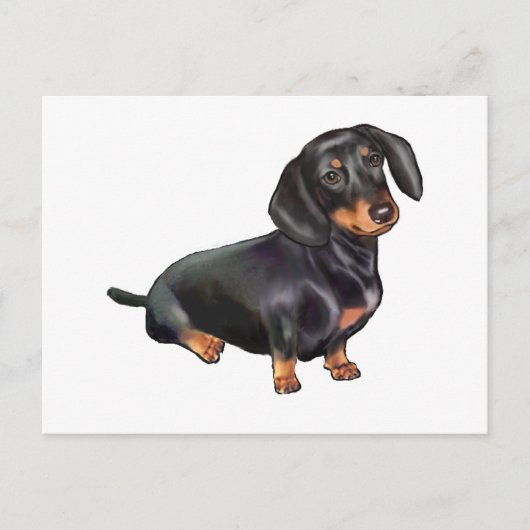 Dachshund (A) - Zwart en Tan Briefkaart (Voorkant)