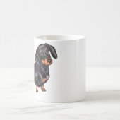 Dachshund (A) - Zwart en Tan Koffiemok (Center)