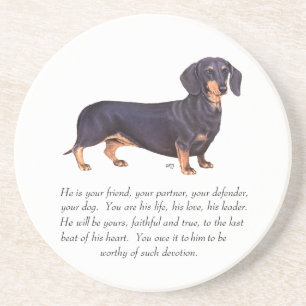 Dachshund Aandenken - Mannelijk Zandsteen Onderzetter