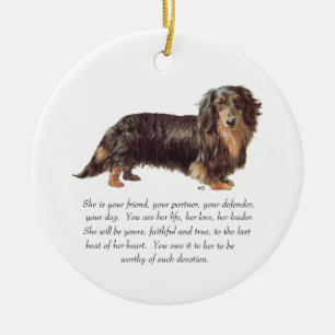 Dachshund Aandenken - Vrouwelijk Keramisch Ornament