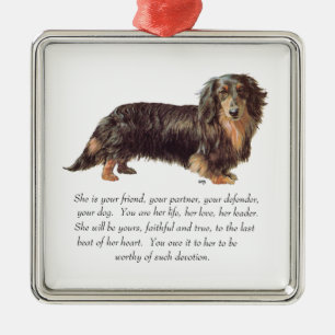 Dachshund Aandenken - Vrouwelijk Metalen Ornament