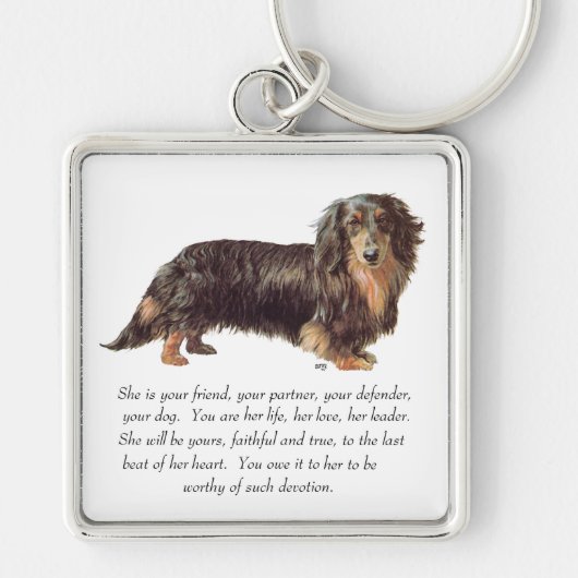 Dachshund Aandenken - Vrouwelijk Sleutelhanger (Voorkant)