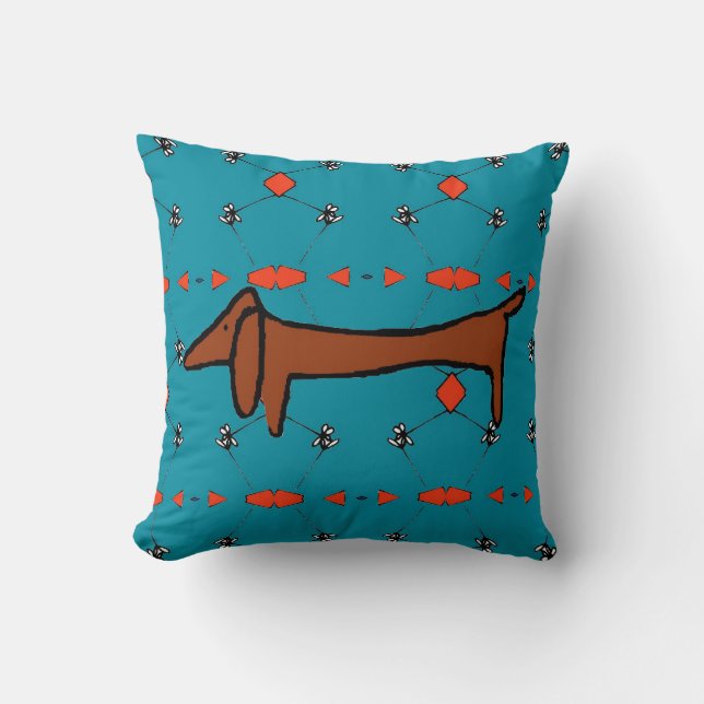 Dachshund Abstract Kussen (Voorkant)