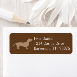 Dachshund Adreslabels Chocolade en Tan Etiket