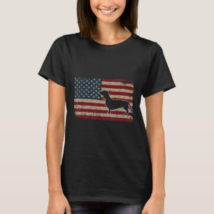 Dachshund America Flag Patriotic Weiner Dog T-shirt