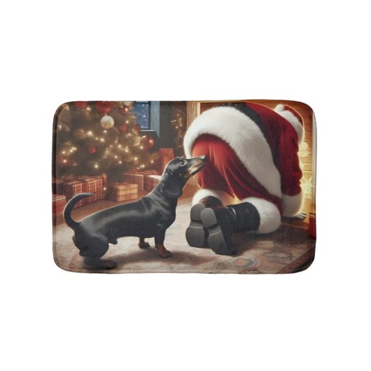 Dachshund and Santa  Badmat (Voorkant)