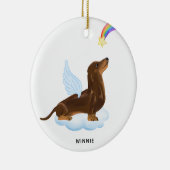Dachshund Angel Dog Persoonlijk Pet Memorial Keramisch Ornament (Rechts)