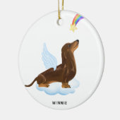 Dachshund Angel Dog Persoonlijk Pet Memorial Keramisch Ornament (Links)