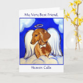 Dachshund Angel-kaart Kaart (Gele Bloem)