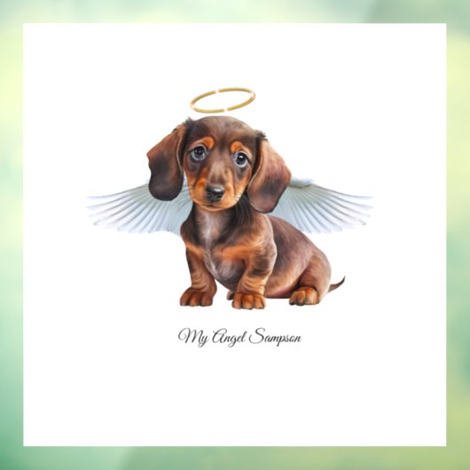 Dachshund Angel Puppy Window Decal (Vel 3)