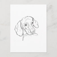 Dachshund Ansichtkaart – Sausage Dog Illustratie