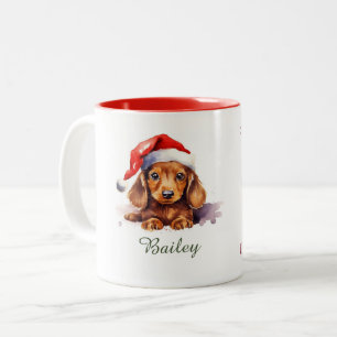 Dachshund Aquarelle Christmas Mug