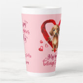 Dachshund Aquarelle Valentines Jour Latte Mug (Devant)