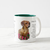 Dachshund Art Gifts Tweekleurige Koffiemok (Voorkant rechts)