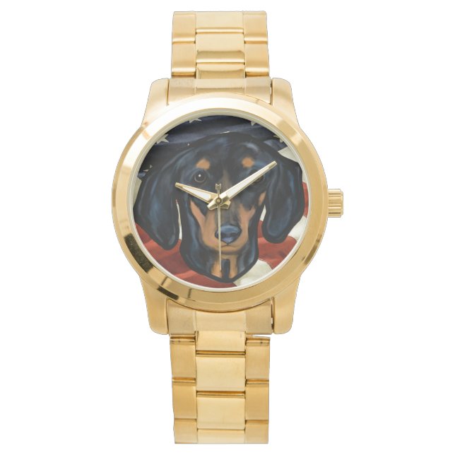 DACHSHUND ART HORLOGE (Voorkant)