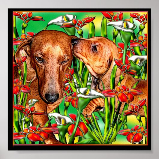 Dachshund Art Poster (Voorkant)