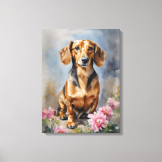 Dachshund Artsy Canvas Afdruk