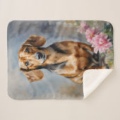 Dachshund Artsy Sherpa Deken (Voorkant (horizontaal))