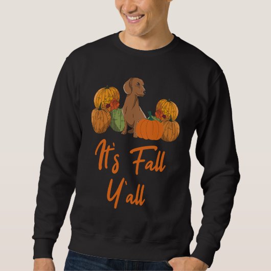 Dachshund Autumn Fall Season Leopard Pumpkin Dog Trui (Voorkant)