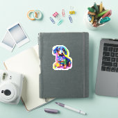 Dachshund avec autocollant fleurs (Couverture iPad)