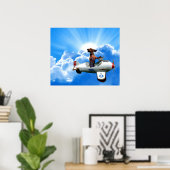 "Dachshund Aviator" door Zermeno Poster (Thuiskantoor)