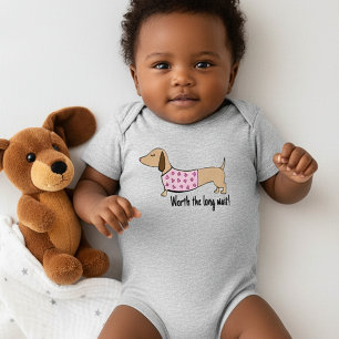 Dachshund Baby De lange wachttijd outfit waard Romper