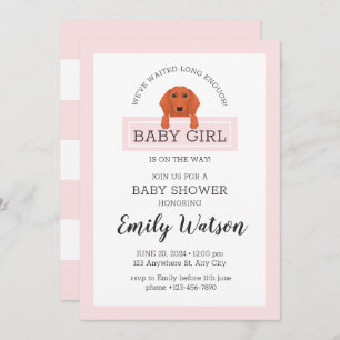 Dachshund-Baby shower Kaart