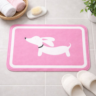 Dachshund badmat roze Doxie badkamer vloerkleed
