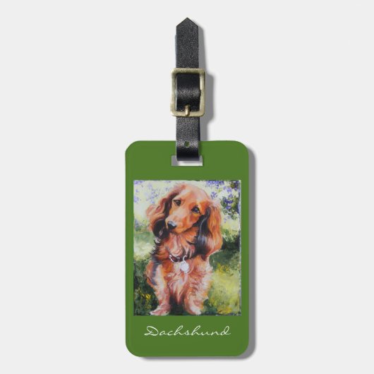 Dachshund-bagageruimte of sleutelketting-label bagagelabel (Voorkant verticaal)