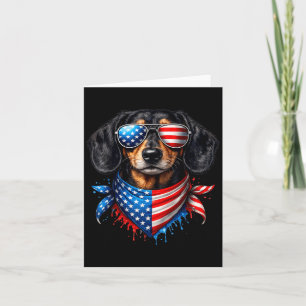 Dachshund Bandana 4 juli Patriottische Hondenliefh Kaart