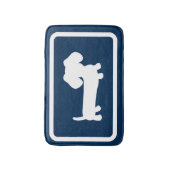 Dachshund Bath Mat Navy Blue Doxie Bathroom Rug (Voorkant Verticaal)