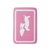Dachshund Bath Mat Pink Doxie Bathroom Rug (Voorkant Verticaal)