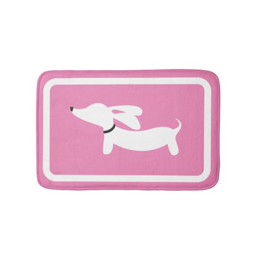 Dachshund Bath Mat Pink Doxie Bathroom Rug (Voorkant)