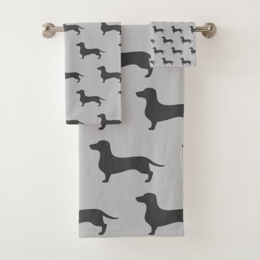 Dachshund Bathroom Décor Towel Set Bad Handdoek (Insitu)