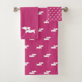 Dachshund Bathroom Towel Set | 3 stuk Doxie Bath Bad Handdoek