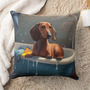Dachshund Bathtime Fun Kussen