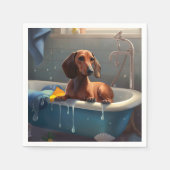 Dachshund Bathtime Fun Servet (Voorkant)